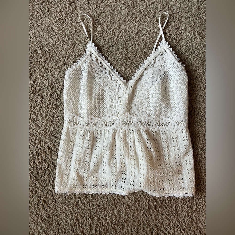 Abercrombie cropped crochet tank